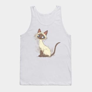 Siamese cat sitting Tank Top